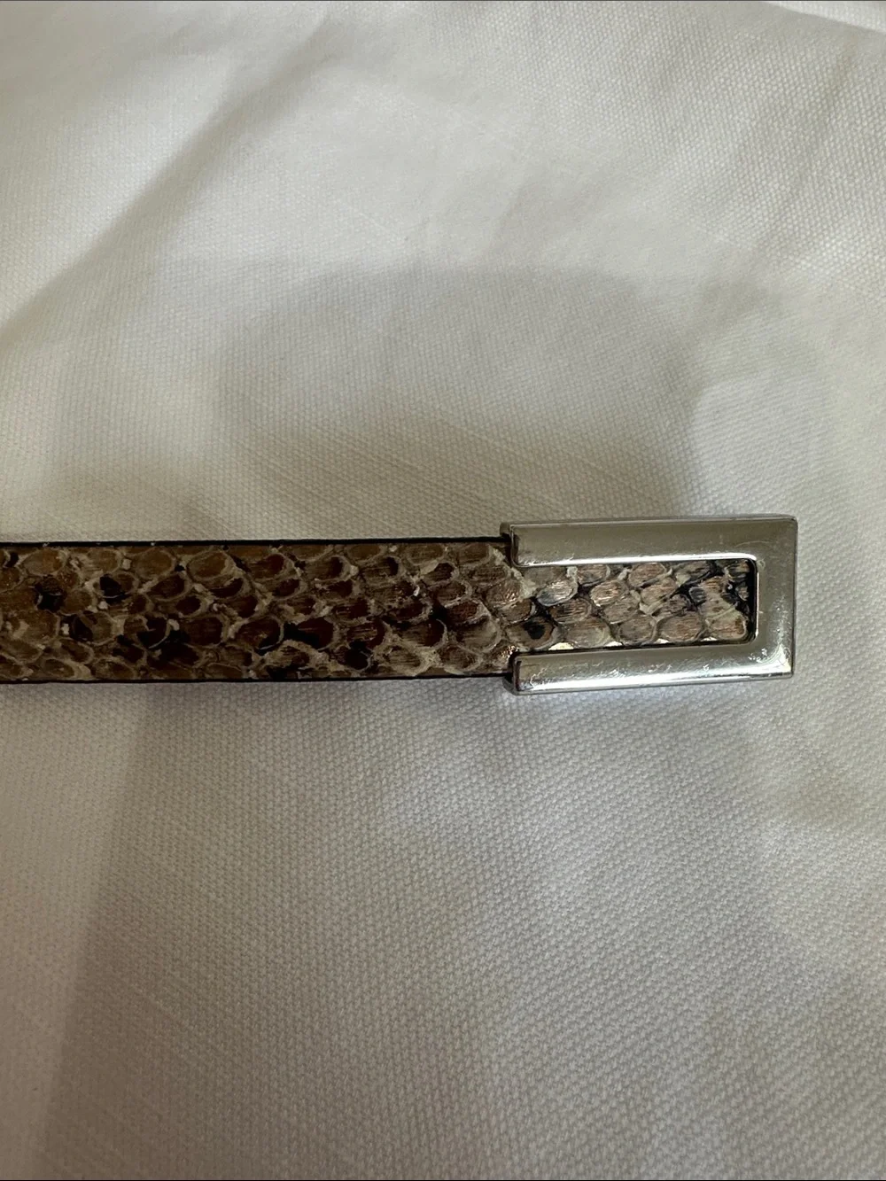 Banana Republic Snakeskin-Pattern Leather Belt - Beige & Brown - Picture 4 of 8
